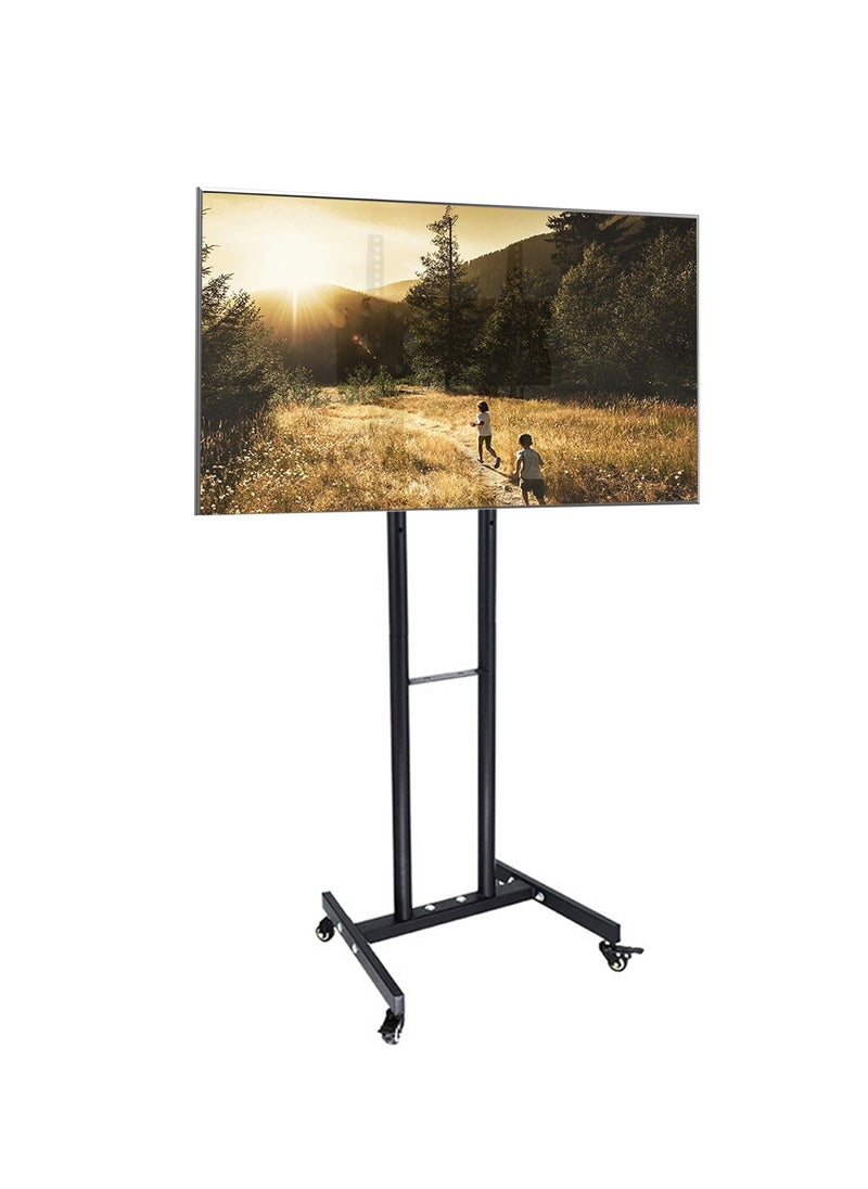 فلاشهوك متحرك حامل شاشة تلفزيون بعجلات لشاشات LCD/LED مقاس 32-55 بوصة | ارتفاع قابل للتعديل | عجلات قابلة للقفل | هيكل فولاذي متين | أقصى وزن 25 كجم ومقاس VESA 400x400 مم  - Image 1