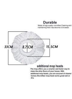 GTC GTC® Microfiber Mop Head Refill for 360° Rotating Easy Spin Mop Cleaner Duster (Pack of 3)  - Image 4