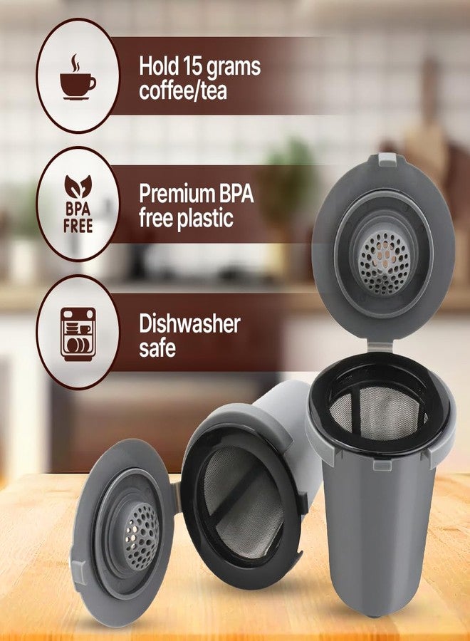 BRENSTEN Reusable Filter Cups for Cuisinart Coffee Makers - Premium Refillable Coffee Cups Compatible with Cuisinart Single Serve Coffee Machines (2 Pack with 2 Mesh Filters) - Image 4