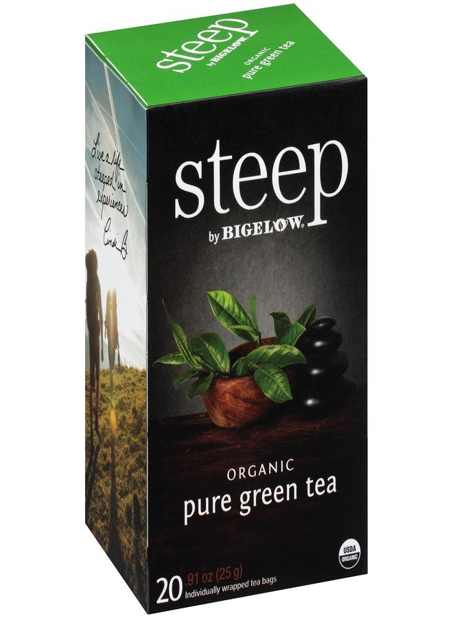 Bigelow Tea steep Organic Pure Green Tea, Caffeinated, 20 Count (Pack of 6), 120 Tea Bags Total - Image 2