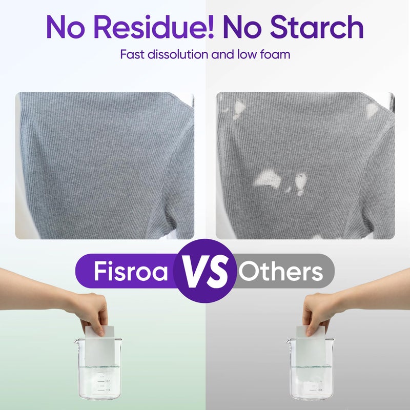 Fisroa Lavender Laundry Detergent Sheets Travel Eco-friendly 300 Loads Fisroa Clothes Washing Detergent Sheets Plastic-Free Washer Strips Liquidless Laundry Strips Tablet - Image 5