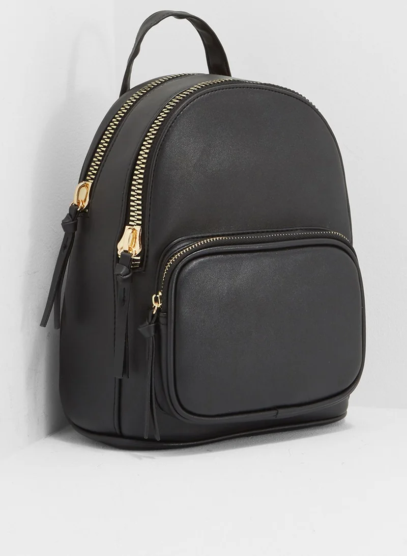 NEW LOOK Mini Curve Chunky Zip Backpack