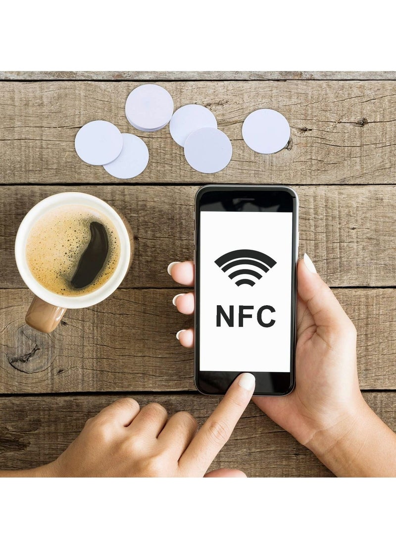 Excefore - 100pcs NFC 215 Cards NTAG215 NFC Round Cards NFC 215 Card Tag Compatible With TagMo And Amiibo and NFC Enabled Mobile Phones And Devices - Image 1