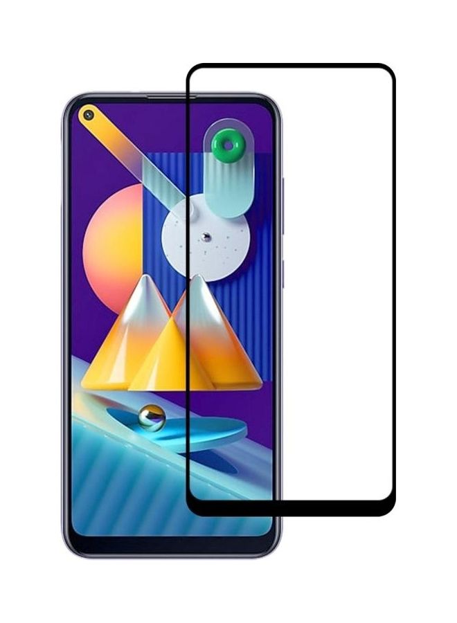 بي جي إم لاصقة حماية للشاشة من الزجاج المقوى بتغطية كاملة لهاتف سامسونج جالاكسي M11 شفاف/أسود - Image 1