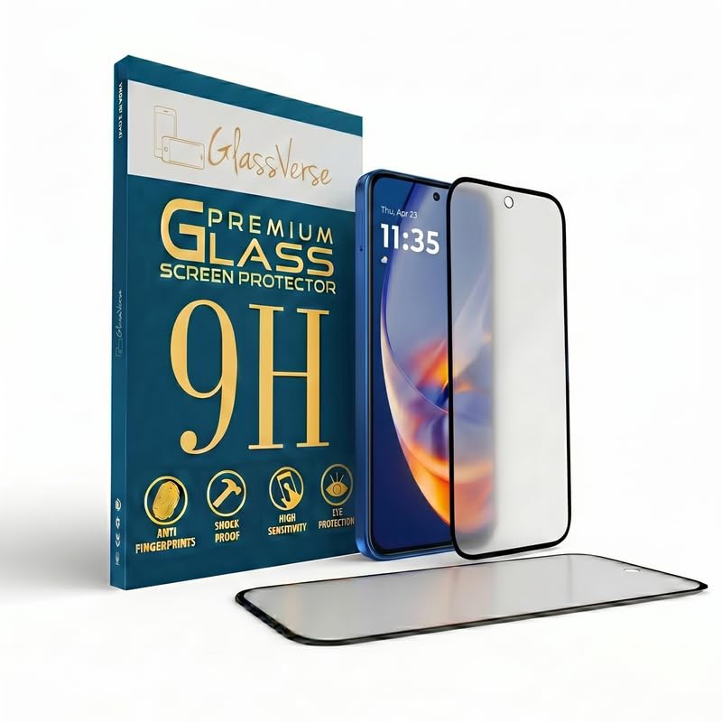 GlassVerse D+ Matte Tempered Glass With 18H Hardness For Motorola Edge 50 Neo 5G (Pack Of 2) with Free Installation Kit Full screen Coverage - 6.4 inch - Image 1
