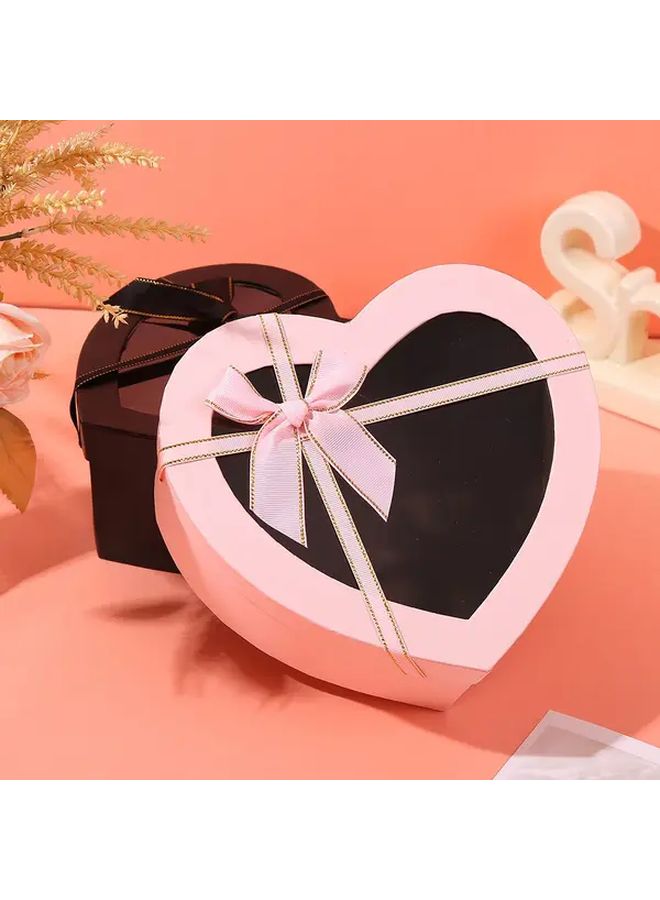 Elegant Rose Red Heart Shaped Gift Box With Clear Window Durable Box - Image 5