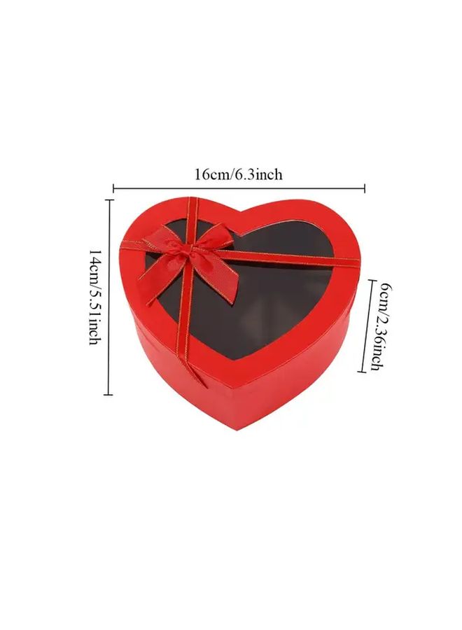 Elegant Rose Red Heart Shaped Gift Box With Clear Window Durable Box - Image 4