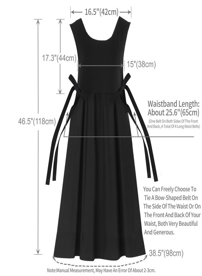 KKTOCHVC Premium Plus Size Apron with Pockets Adjustable Waistline Bib Apron,Soft Cotton Blend Apron Pinafore Dress for Baking Cooking Gardening(XL,Black) - Image 4