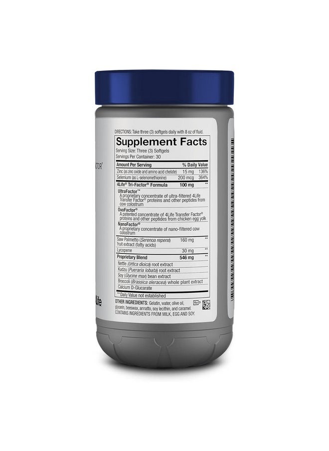 4life - 4Life Transfer Factor MalePro - Supports Healthy Prostate, and Urinary Tract Health with Saw Palmetto, Lycopene, Selenium, and Kudzu - 90 Softgels - Image 1