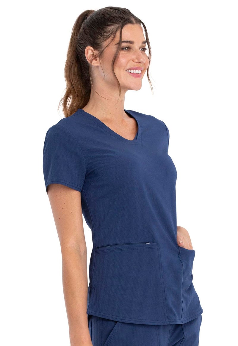 Cherokee Women's V-Neck Scrubs Top, Navy - Image 4