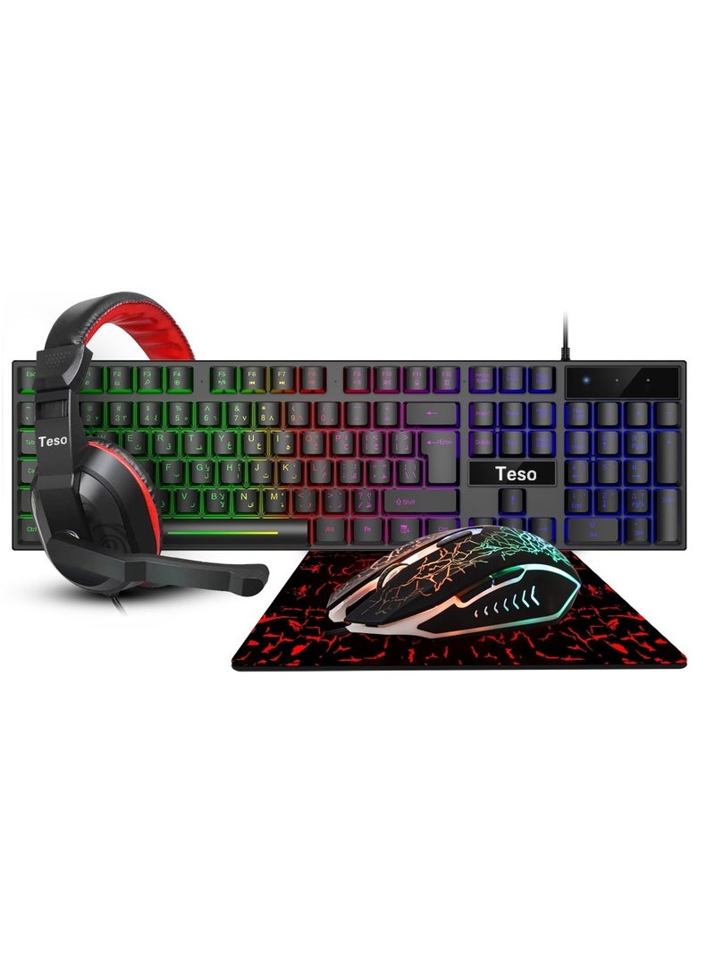 Tissot T200 black keyboard + mouse + headset + mousepad set