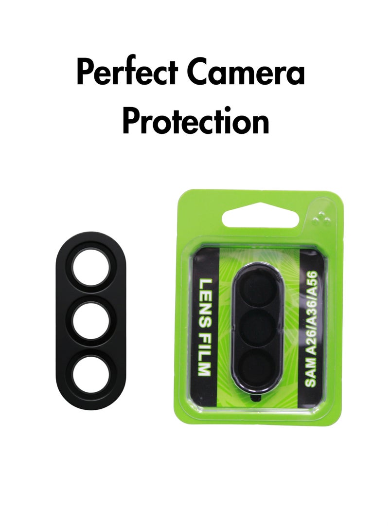 3 In 1 Pack Samsung Galaxy A56,1 Pcs Orange Magnetic Anti Shock Proof Clear Cover,1 Pcs Screen Protector Glass,1 Pcs Camera Protector - Image 3