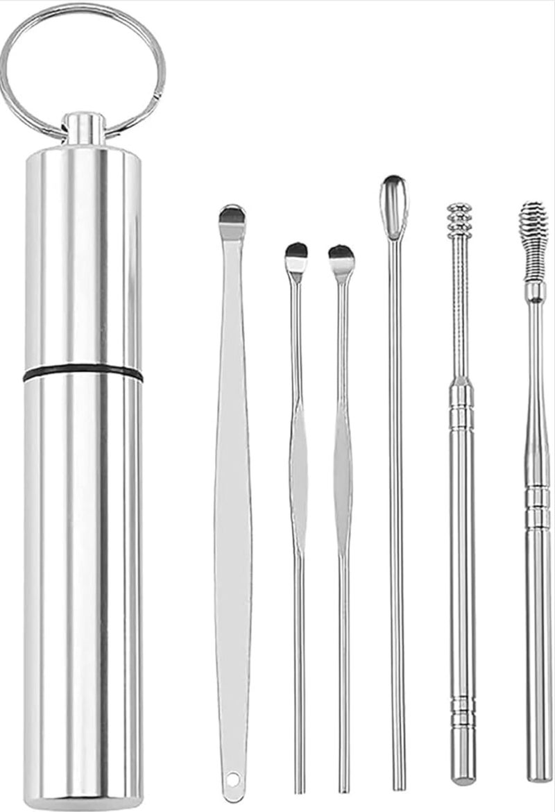 Returngifts Combo of 16 Pieces Nail care kit and 6 Pcs Ear wax cleaning tools– Premium Manicure & Pedicure Grooming Set with Nail Cutter, Scissors, Tweezers, Pusher and steel spring ear buds. Total 22 pcs tool kits for men and women - Image 5