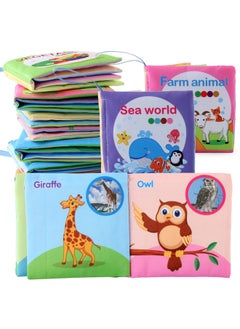 Generic Enlightenment Early Education Baby Cloth Books English Animal Transportation Cognitive Books Baby Cloth Books-Color:4 Pages 8 Characters Cloth Book 17.4 Grams  - Image 2