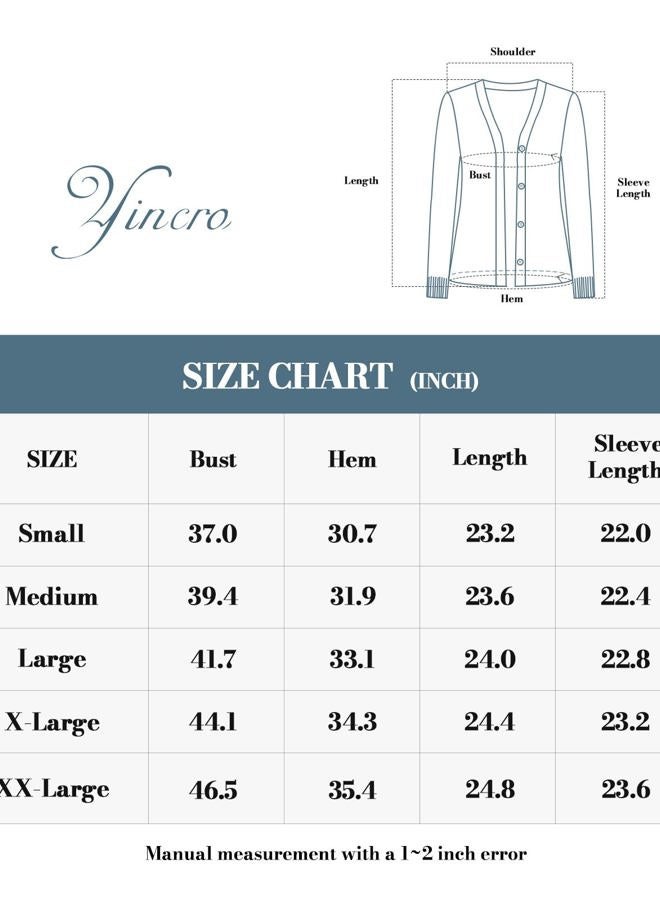 Yincro Women's Lightweight Crewneck Cardigan Long Sleeve Soft Knit Cardigans Sweater, Black, XXL - Image 3