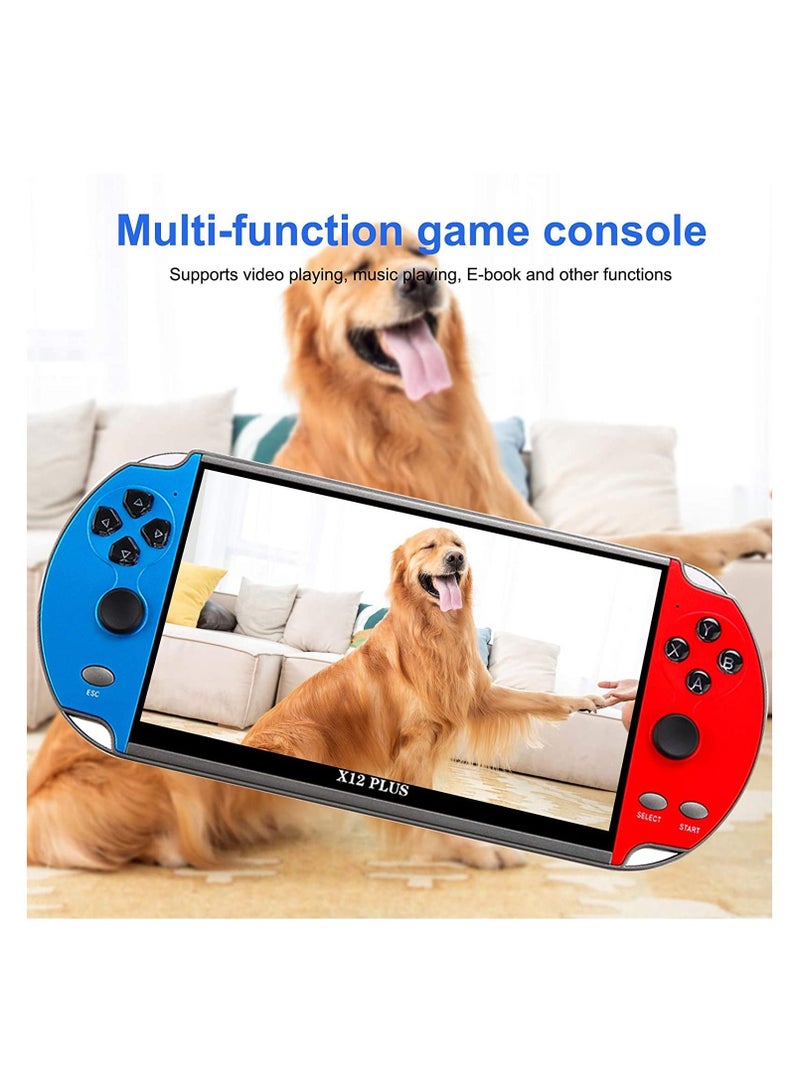 Video Game Console, X12 Plus 7 inch, Built in 7000 Games, 16GB Handheld Double Joystick Game Controller, Spupport AV Output, TF Card, Music E-book