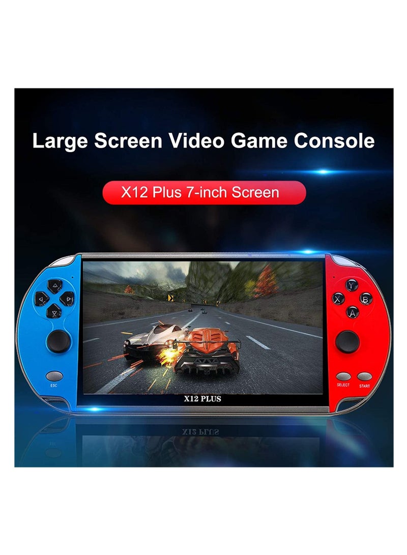 Video Game Console, X12 Plus 7 inch, Built in 7000 Games, 16GB Handheld Double Joystick Game Controller, Spupport AV Output, TF Card, Music E-book