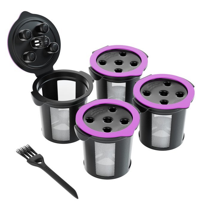 4 REUSABLE K CUPS FOR KEURIG SUPREME KSUPREME PLUS K SLIM KCLASSIC BY REFILLABLE KCUP FOR KEURIG COFFEE MAKER MULTISTREAM COFFEE PODS FILTER