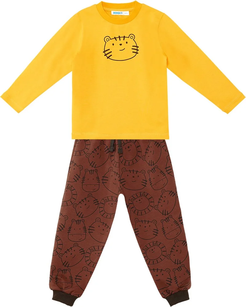 Denokids Cute Cat Baby Boy T-Shirt Pants Set