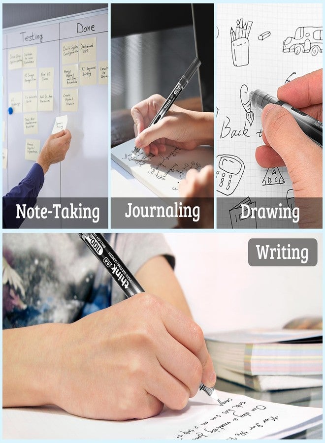 BASUNOCL 12 Pcs Fine Point Pen Liquid Rollerball Pens, 0.5mm Black Ink Pens Ultra Fine Point Pens Smooth Writing for Journaling, Note Taking, Office Student School Supplies - Image 5