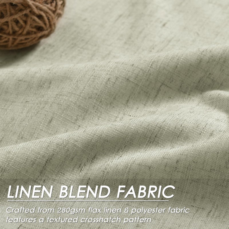 Nanspring 100% Blackout Linen Curtains 84 Inch Length 2 Panels Sage Green Light Blocking Darkening Living Room Curtains 84 Inches Long Elegant Modern Back Tab Pocket Noise Reducing Drapes for Nursery 52X84 - Image 4