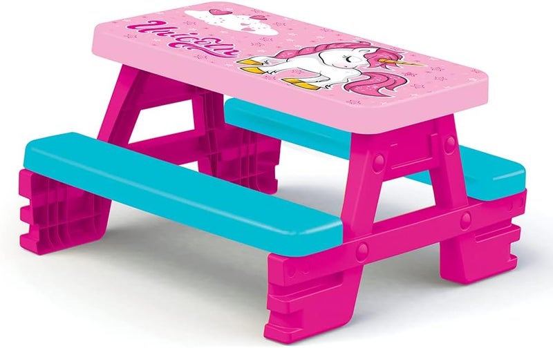 Dolu Unicorn Picnic Table for 4 Kids (77 x 71 x 43 cm), for Ages 2+ Years Old - Image 1