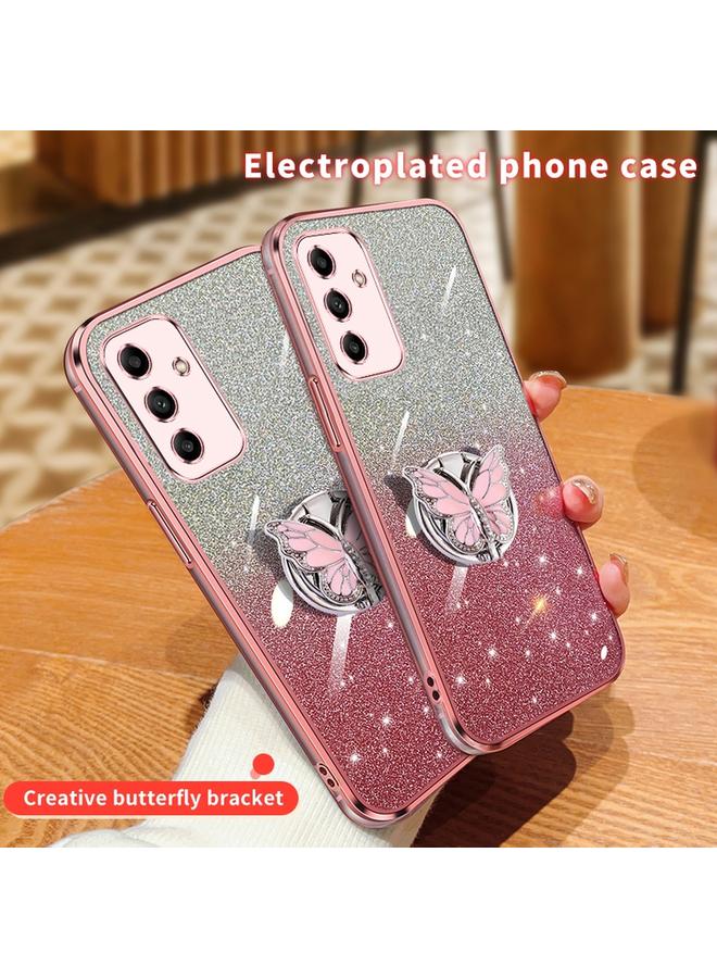 S-TOP Case For Samsung Galaxy A05s Plated Gradient Glitter Butterfly Holder TPU Phone Case - Image 3