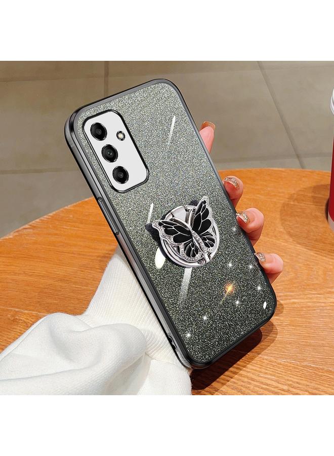 S-TOP Case For Samsung Galaxy A05s Plated Gradient Glitter Butterfly Holder TPU Phone Case - Image 1