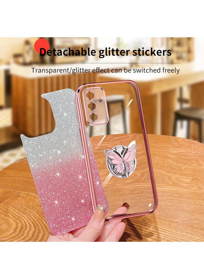 S-TOP Case For Samsung Galaxy A05s Plated Gradient Glitter Butterfly Holder TPU Phone Case - Image 4