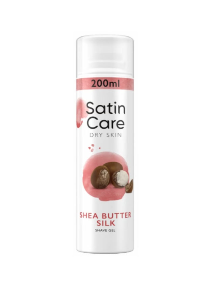 Gillette Satin Care Women's Shaving Gel With  Shea Butter Dry Skin  200ml - Image 1