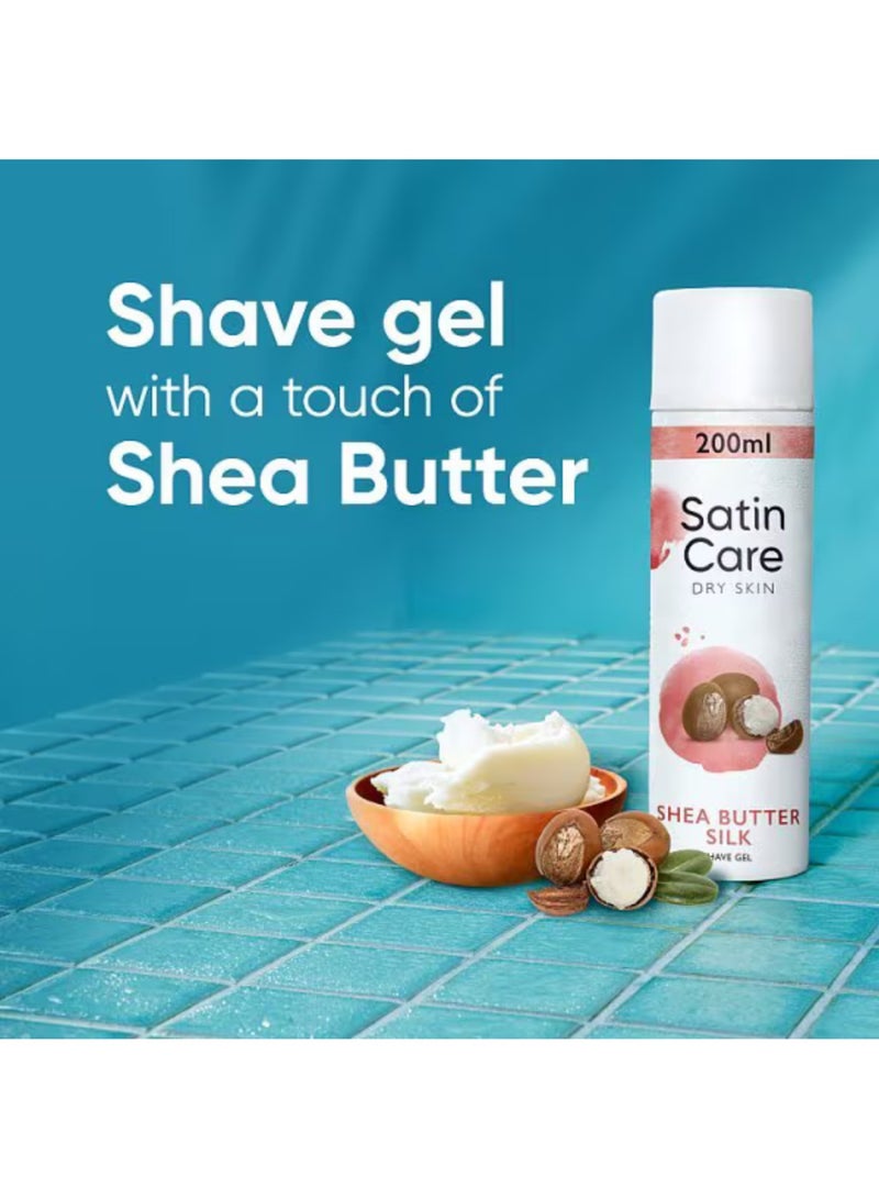 Gillette Satin Care Women's Shaving Gel With  Shea Butter Dry Skin  200ml - Image 4