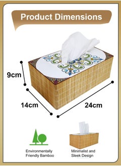 DBLEW Arabic Tissue Box Holder Vintage Design Rectangle Facial Wipes Dispenser Dryer Sheet Wet Toilet Roll Paper Storage Container Restaurant Napkin Case For Room Kitchen Bathroom Vanity Countertops Desks  - Image 4