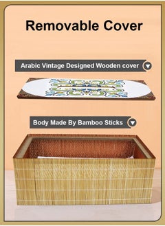 DBLEW Arabic Tissue Box Holder Vintage Design Rectangle Facial Wipes Dispenser Dryer Sheet Wet Toilet Roll Paper Storage Container Restaurant Napkin Case For Room Kitchen Bathroom Vanity Countertops Desks  - Image 2