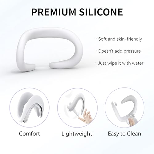 APEXINNO VR Silicone Face Pad Cover for Meta Quest 3 Original Headset Accessories,Oculus/Meta Quest 3 Accessories VR Face Cushion Pad Mask for Original Headset Face Pad (White) - Image 5