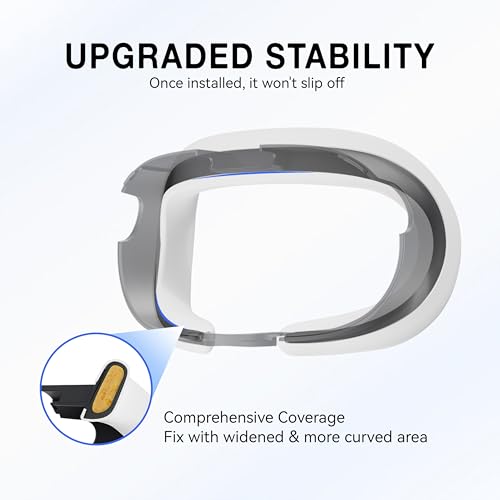 APEXINNO VR Silicone Face Pad Cover for Meta Quest 3 Original Headset Accessories,Oculus/Meta Quest 3 Accessories VR Face Cushion Pad Mask for Original Headset Face Pad (White) - Image 4