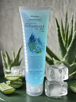Thai Aloe Vera Blue Gel Rapid Soothing Relief for Dry Irritated Itchy Skin Enriched with Vitamin B5 Glycerin Menthol Deep Hydration Cooling Therapy 100ml - Image 1