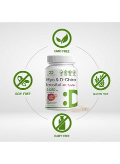 DEAL SUPPLEMENT Myo-Inositol & D-Chiro Inositol Supplement (40:1) 2,050Mg Per Serving, 240 Veggie Capsules – With Folate, Vitamin D3, & Vitex Complex – Women Health Supplements – Non-Gmo  - Image 3
