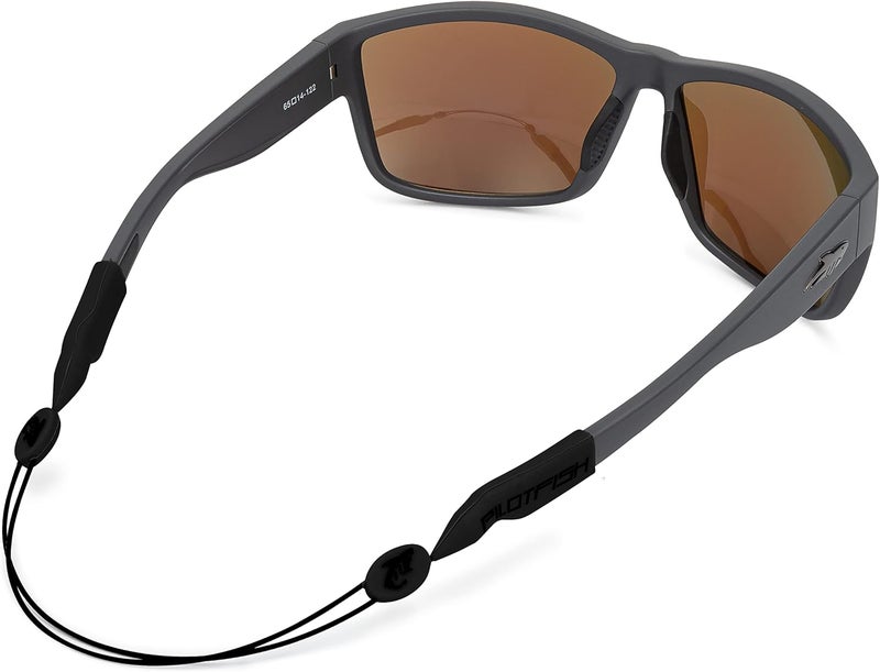 Pilotfish No Tail Adjustable Eyewear Retainer Cable Strap: Sunglasses, Eyeglasses, Glasses (16 Inch, Tactical Black) - Image 1