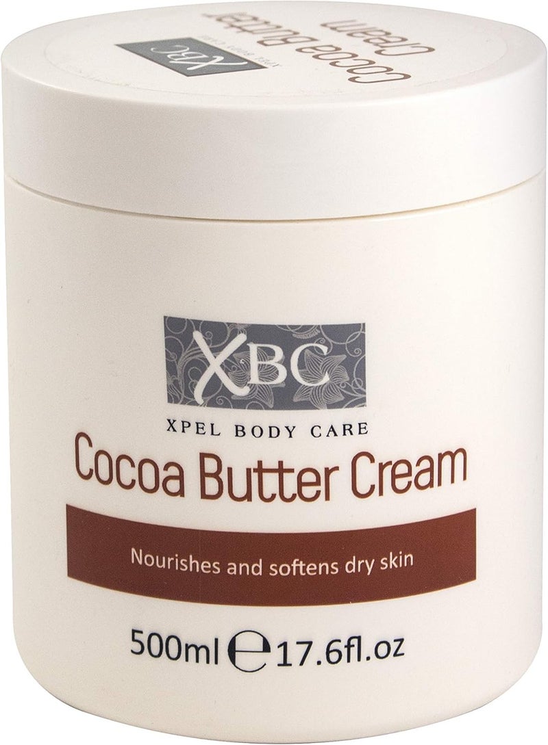 XBC Cocoa Butter Cream 3 x 500ml Large Tub Nourishes and Softens Dry Skin