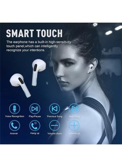 Sthxyfaith Pro 6 Wireless Bluetooth Earphones, High-Resolution Sound, Intelligent Audio Connection, Immersive Sound, Noise Cancelling In-Ear Headphones, Compatible with Huawei / iPhone/ Android Phone, White  - Image 3