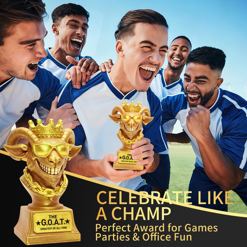 Freetoes The Goat Trophy Award,G.O.A.T Greatest of All Time Funny Trophies for Adults,Large Goat Decor Awards and Trophies Office Desk,Fantasy Football Trophy Best Player Gifts - Image 4