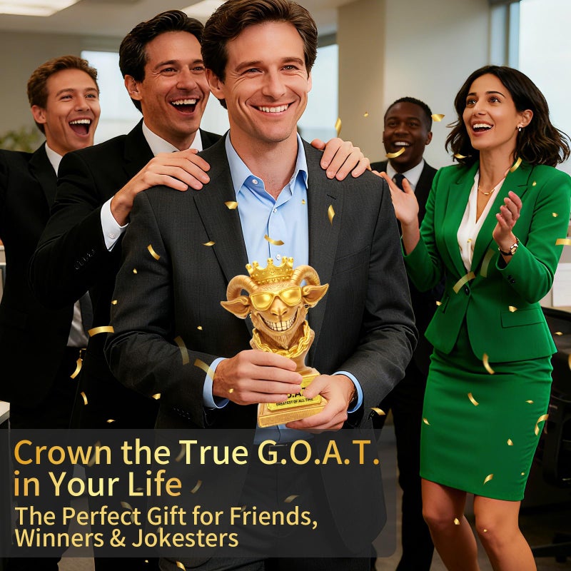 Freetoes The Goat Trophy Award,G.O.A.T Greatest of All Time Funny Trophies for Adults,Large Goat Decor Awards and Trophies Office Desk,Fantasy Football Trophy Best Player Gifts - Image 5