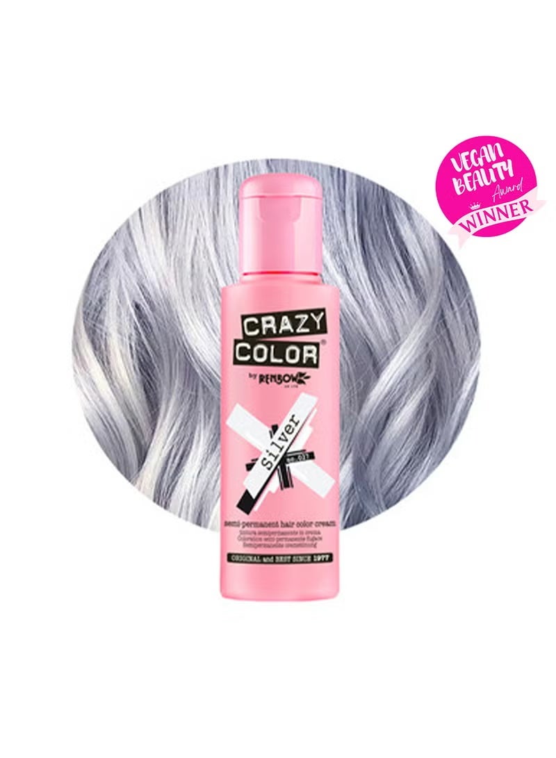 Crazy Color Semi Permanent Hair Color No. 027 Silver 100ml - Image 1