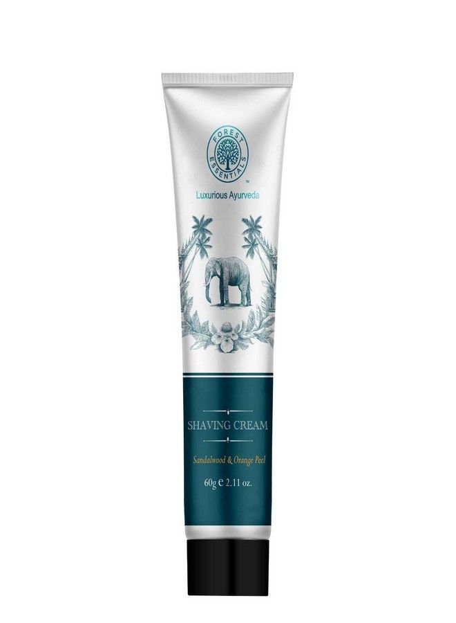 Forest Essentials Shaving Cream Sandalwood & Orange Peel|For A Comfortable Shave| Shaving Cream For Men|60 g - Image 1