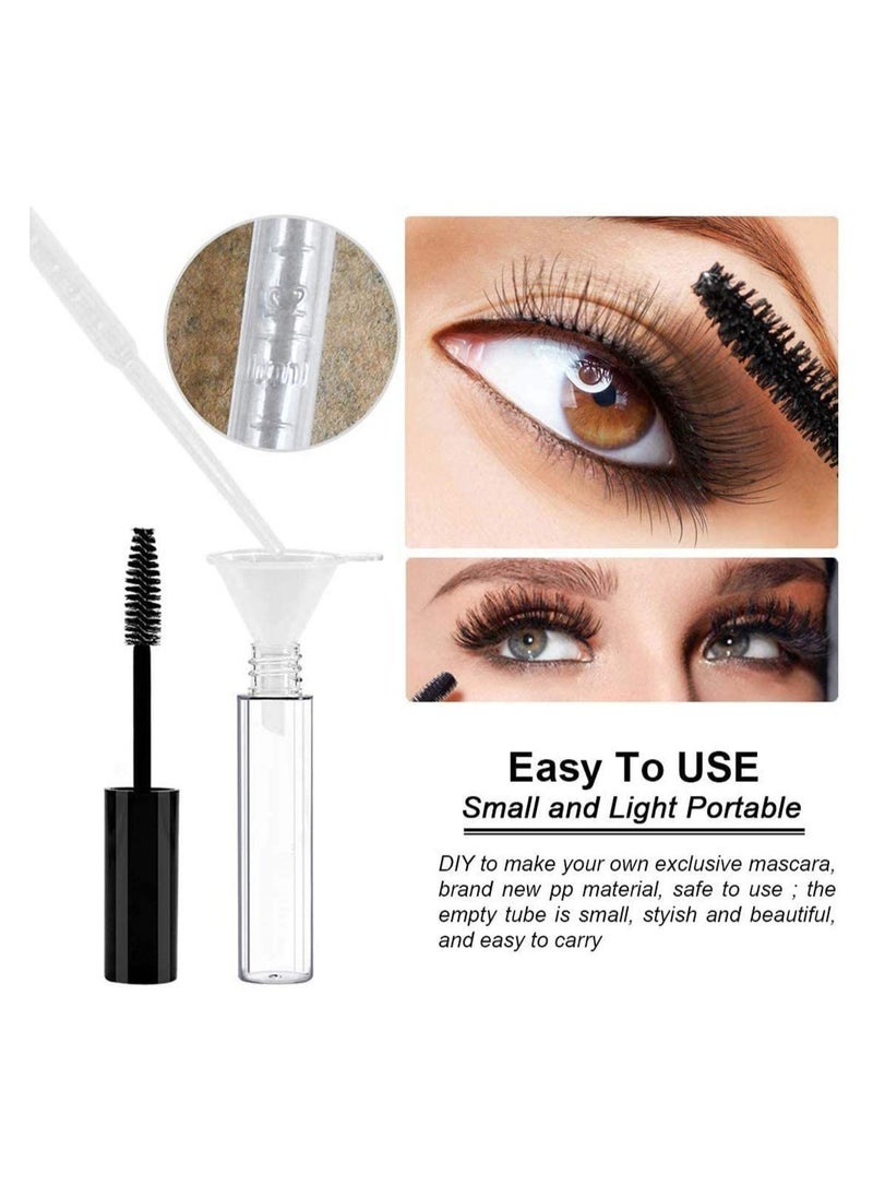 SYOSI - Black Fiber Lash Extension Mascara 3ml Empty Tube Wand Eyelash Cream Container Bottle with 3 Funnels Transfer Pipettes - Image 1