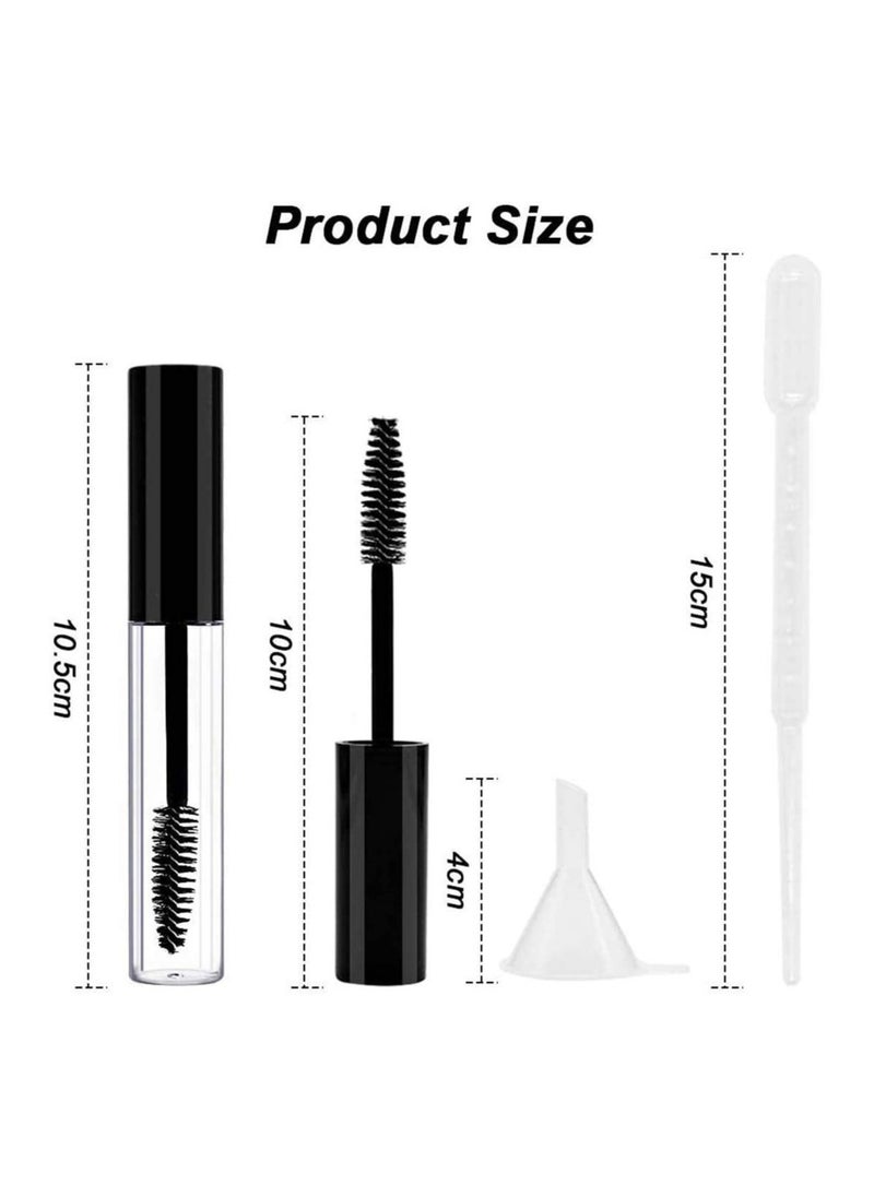 SYOSI - Black Fiber Lash Extension Mascara 3ml Empty Tube Wand Eyelash Cream Container Bottle with 3 Funnels Transfer Pipettes - Image 1