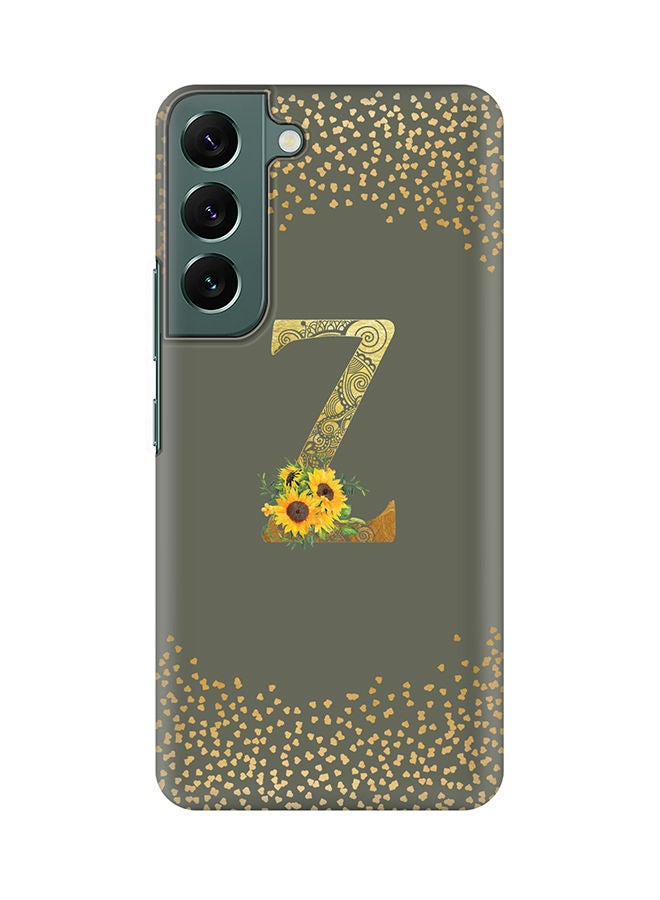 Stylizedd Monogram Slim Cover for Samsung Galaxy S22+ 5G Case Custom Initials Letter Floral Pattern Snap Series Mobile Cover Matte Alphabet  - Z (Olive Green) - Image 1