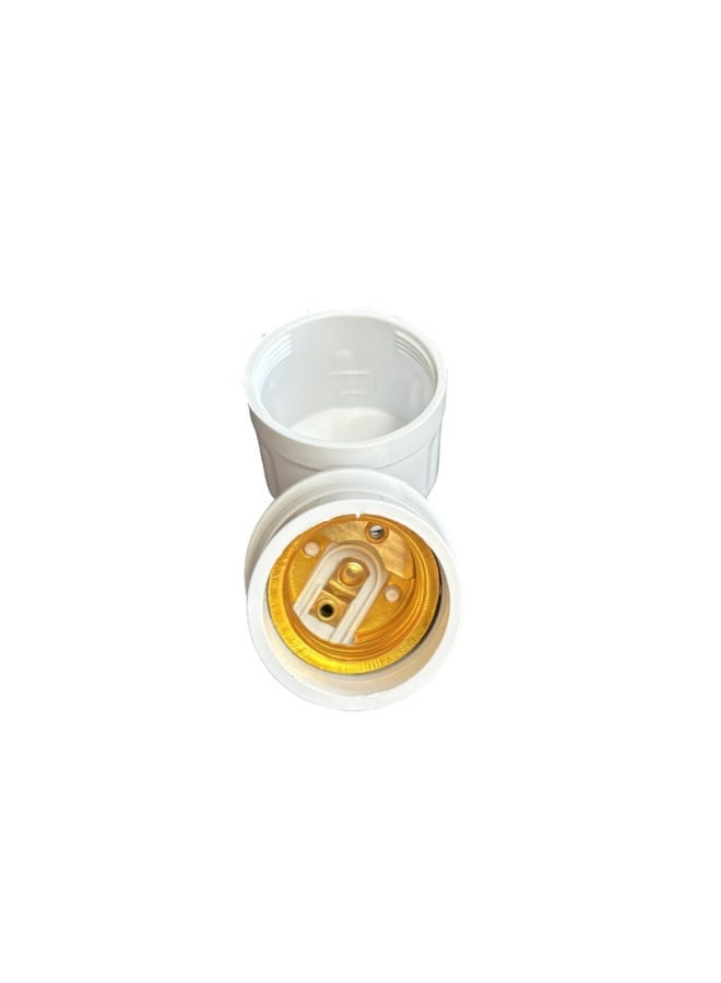 E27 Screw-in Lamp Holder for LED Bulbs, 6A 250V Hanging Light Socket, Heavy Duty Ceiling Lamp Base, Large Wiring Hole, Secure Anti-Loose Screw Ring Design - Image 1