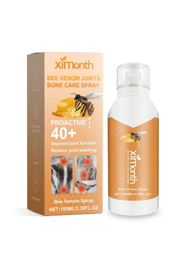 Ximonth Proactive 40+ Bee Venom Joint Spray for Pain Relief and Improved Flexibility, Supports Healthy Bones and Joints, Ideal for Daily Use to Reduce Swelling and Enhance Mobility Comfort - Image 1
