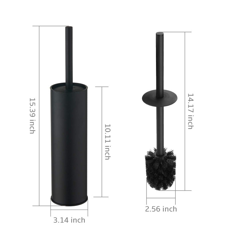 BGL Stainless Steel Toilet Brush with Holder, 2 Black Bristle Heads - Image 4